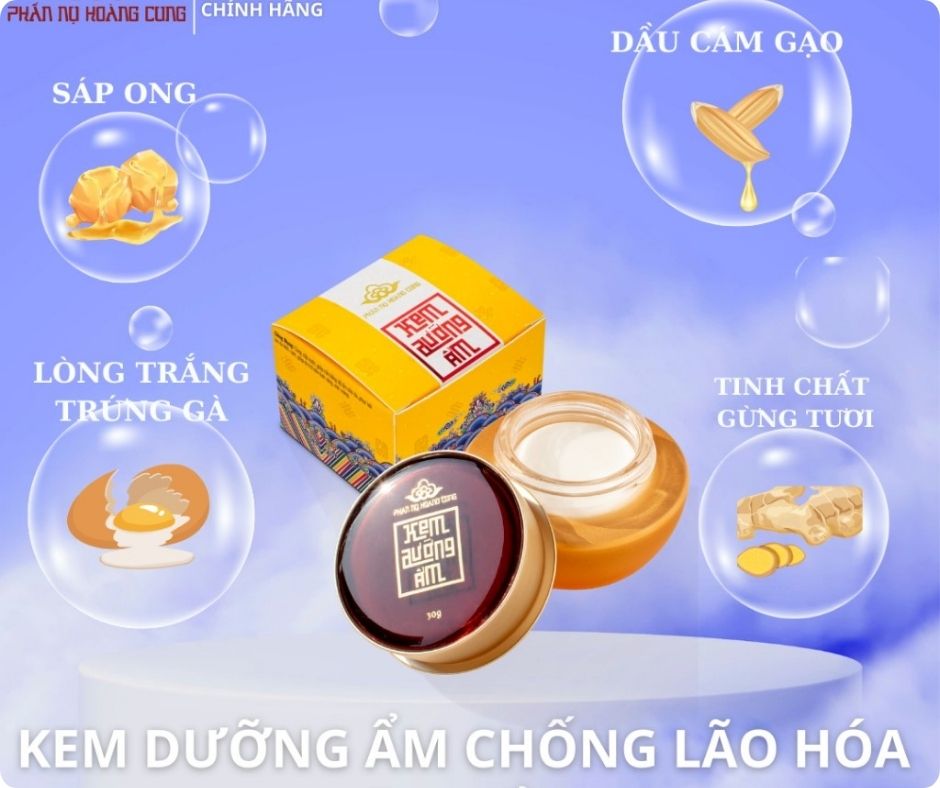 sản phẩm kem dưỡng ẩm Phấn Nụ Hoàng Cung chính hãng với thành phần tự nhiên